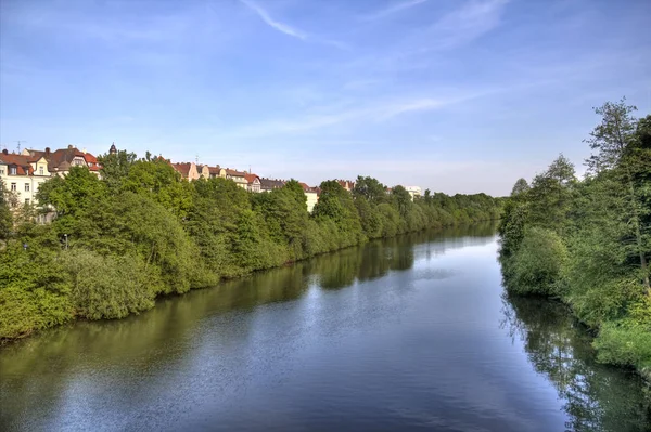 Regnitz річка в Бамберг, Німеччина — стокове фото