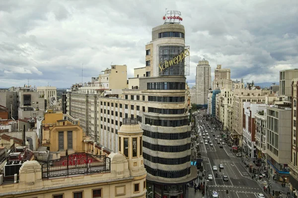 Città di Madrid con grattacielo, Spagna — Foto Stock