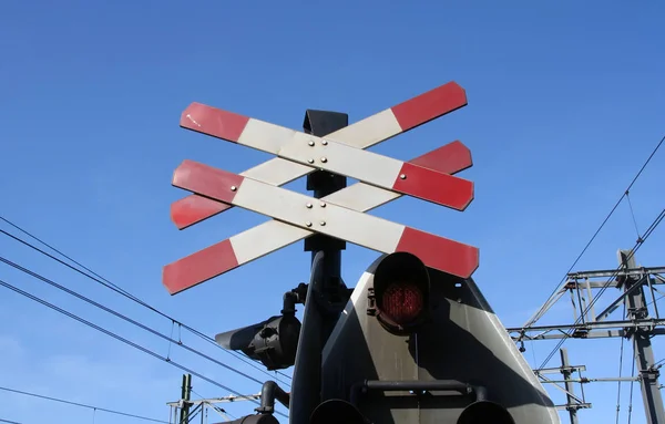 Railway Crossing sign — Stock Photo, Image