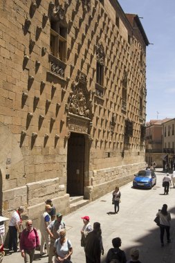 Tourists in Salamanca, Spain clipart