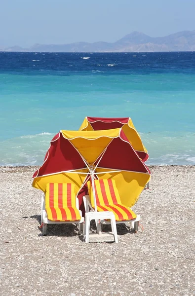 Siège à la plage de Rhodes, Grèce — Photo