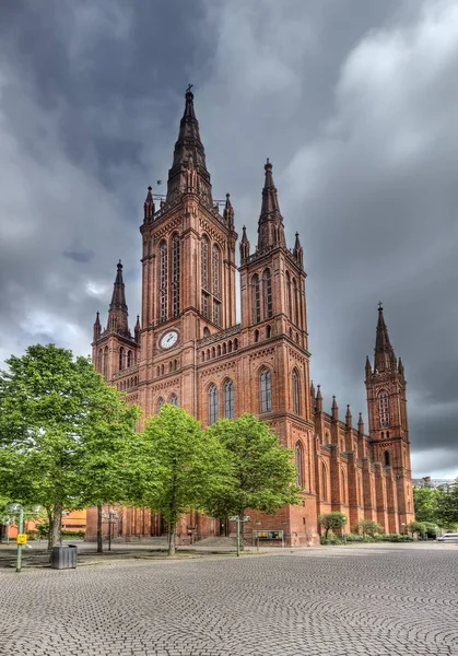 Marktkirche w wiesbaden, Niemcy — Zdjęcie stockowe