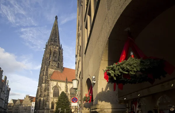 뮌스터, 독일에서 크리스마스 화 환 — 스톡 사진