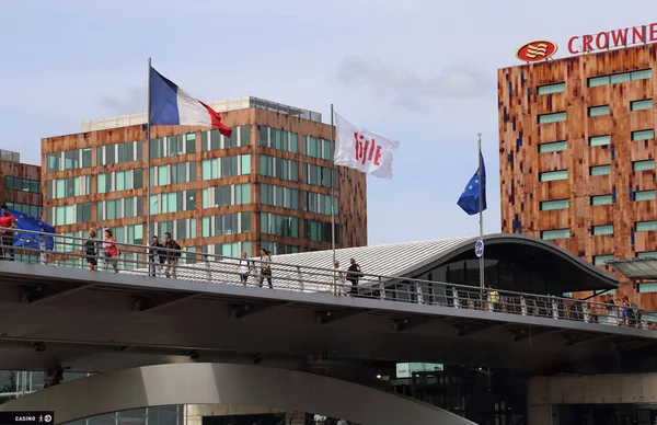 Arsitektur modern stasiun kereta api Lille Eropa, Prancis — Stok Foto