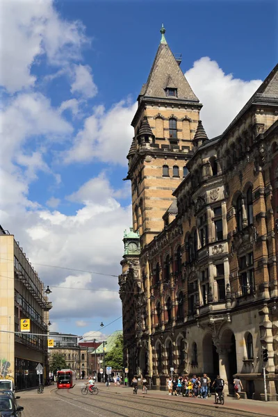 德国不来梅有历史建筑的街道 — 图库照片