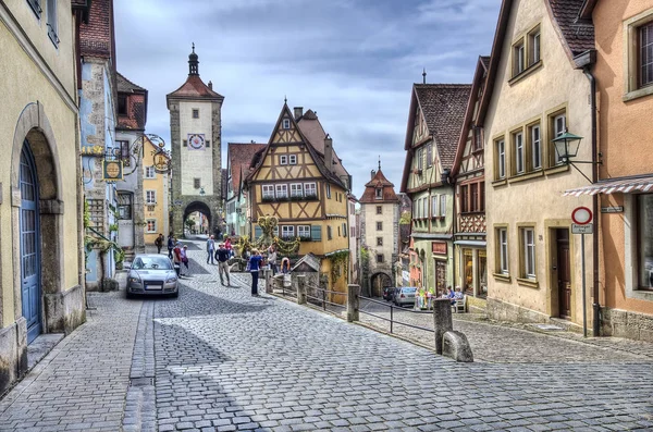 Ulica w Rothenburg ob den Tauber, Niemcy — Zdjęcie stockowe