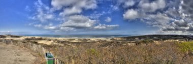 Panorama van de kust van Zuid-Holland, Scheveningen en Den Haag ile görüşüyor.