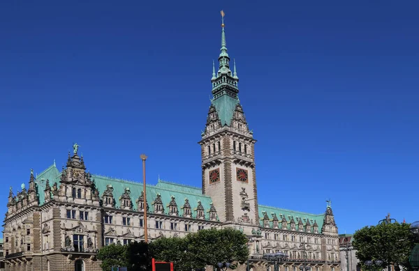 Câmara Municipal Histórica Hamburgo Alemanha — Fotografia de Stock