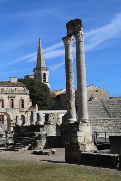 Ruïne Van Het Oude Romeinse Theater Arles Frankrijk — Stockfoto