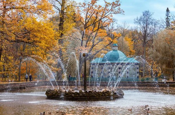 Фонтан Солнце в нижнем парке — стоковое фото