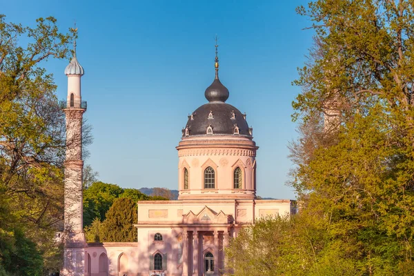 Schwetzingen April 2019 Prächtiger Park Mit Rosa Moschee Frühling Schwetzingen — Stockfoto