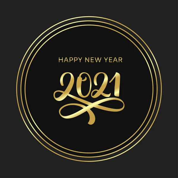 2021 Frohes Neues Jahr Typografie Plakat Goldener Text 2021 Logo — Stockvektor
