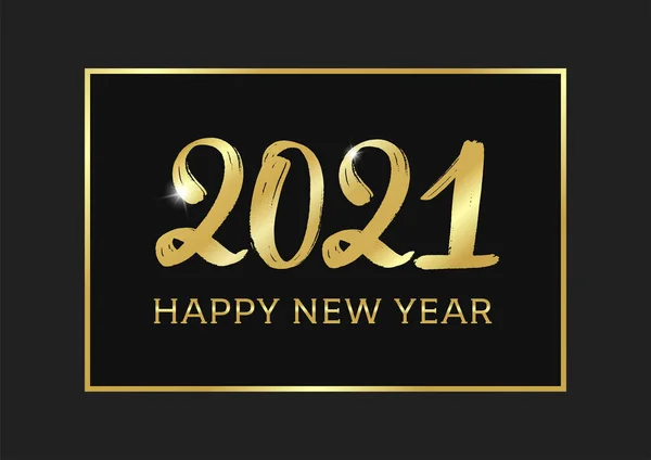 2021 Happy New Year Typography Poster Golden Text 2021 Logo — Stock Vector