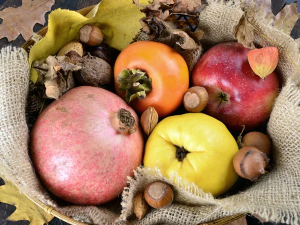 Caqui, membrillo, granada, manzana — Foto de Stock