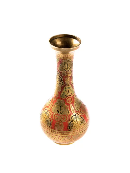 Indische alte Messingvase mit Stempel — Stockfoto