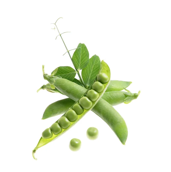 Fresh peas on isolated white — Stock Photo, Image