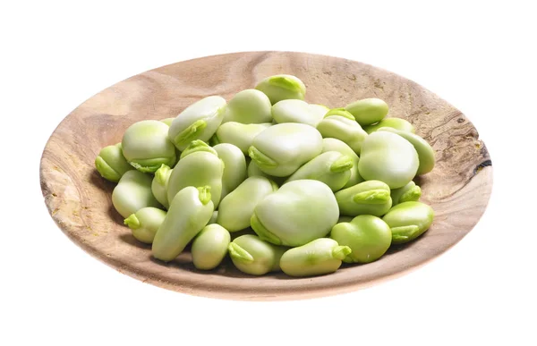 Broad beans   pods and grains on — Stock Photo, Image