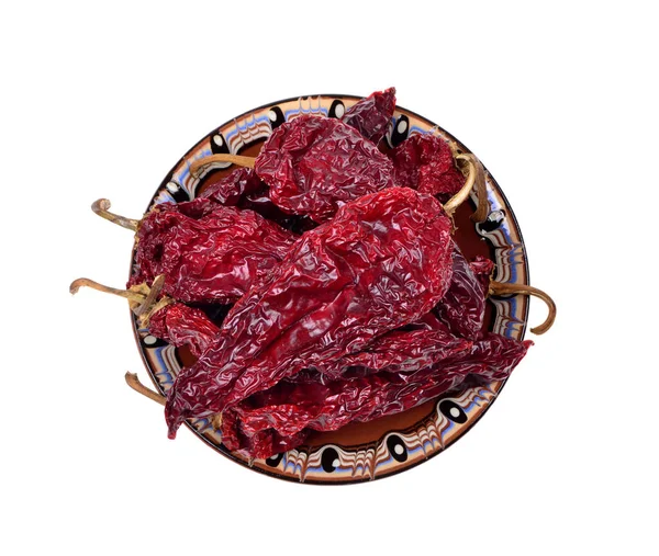 Gedroogde grote paprika geïsoleerd — Stockfoto