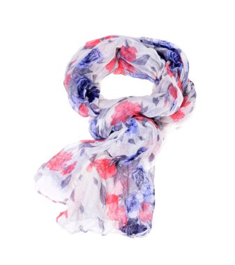 Kadın eşarp. Beyaz arka plan doku, kumaş, izole