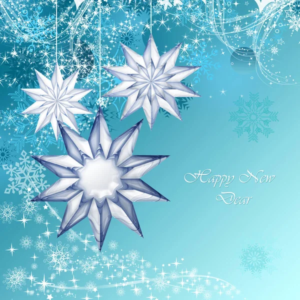 Christmas Dekoratif Arka Plan Mavi — Stok fotoğraf