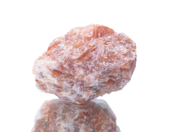 Macrofotografía Del Espécimen Roca Mineral Natural Naranja Crudo Piedra Calcita — Foto de Stock