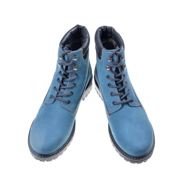Zapatos Azules Botas Mujer Moda Zapatos Moda Aislados Sobre Fondo — Foto de Stock