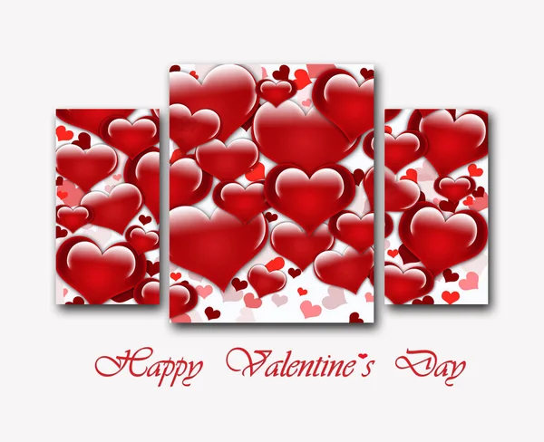 Template Valentine Greetings Card Isolated White Background — Stock Photo, Image