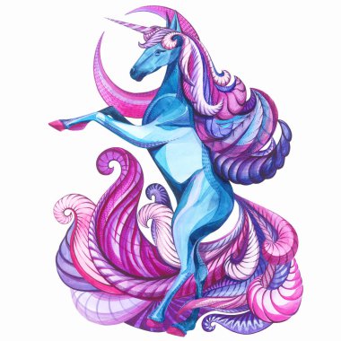 pembe tek boynuzlu at kendi ayakları üzerinde duruyor