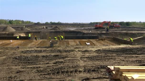 De bouw van het begin van de fabriek — Stockvideo