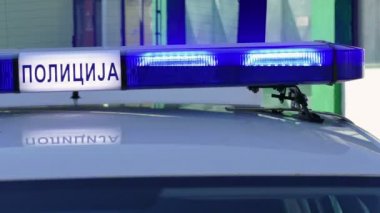 Politie auto Led strobe lichtbalk, knipperende blauwe lichten ... Politie auto Led strobe lichtbalk, knipperende blauwe lichten ...