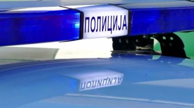 Politie auto Led strobe lichtbalk, knipperende blauwe lichten ... Politie auto Led strobe lichtbalk, knipperende blauwe lichten ...