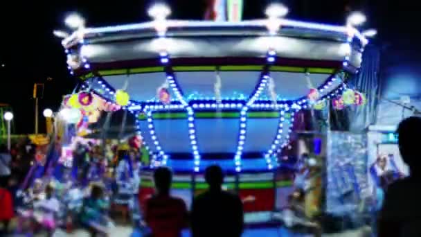 Merry Children Entertainment Fun Young People Amusement Park — Stock Video