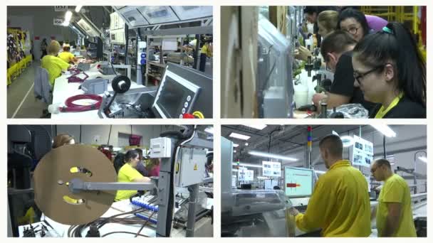 Beçkerek Sırbistan 2017 Workers Araba Sektöründe Elektrik Kablolarının Üretimi Için — Stok video