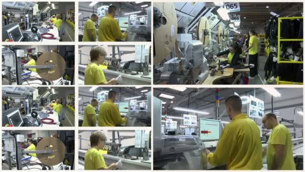 세르비아 자동차 산업에서 케이블의 생산을 시설에서 2017 Workers 스크린 비디오 — 비디오