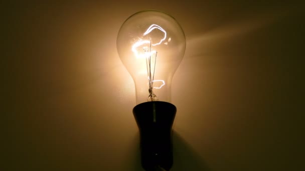 Zapnout Vypnout Vintage Žárovku Zapnout Vypnout Blikajícím Efektem Úspora Energie — Stock video