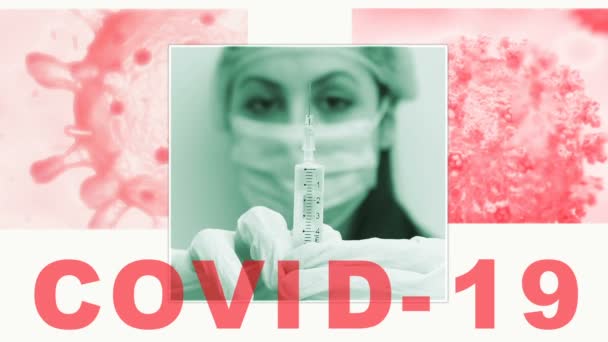 Vacuna Contra Virus Covid Enfermedad Causada Por Virus Corona Covid — Vídeo de stock