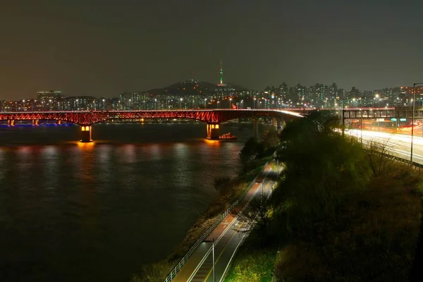 Een Nacht Shot Van Stad — Stockfoto