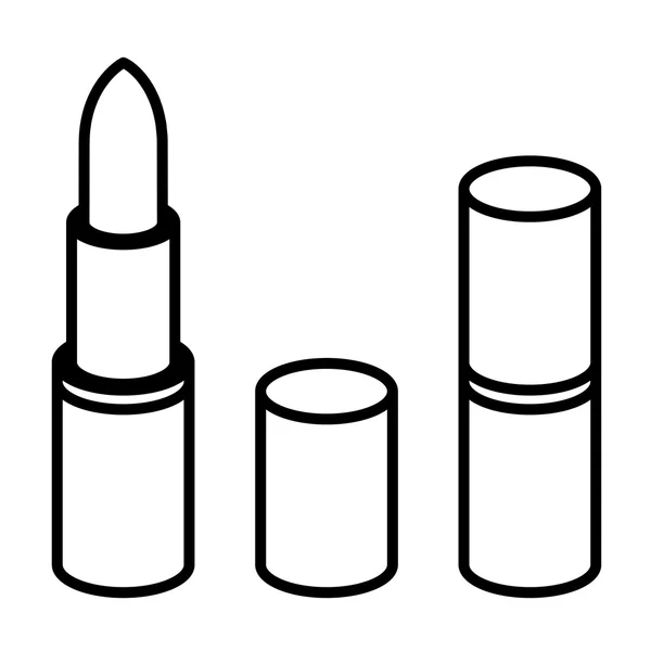 3D lippenstift zwarte lijn symbool — Stockvector