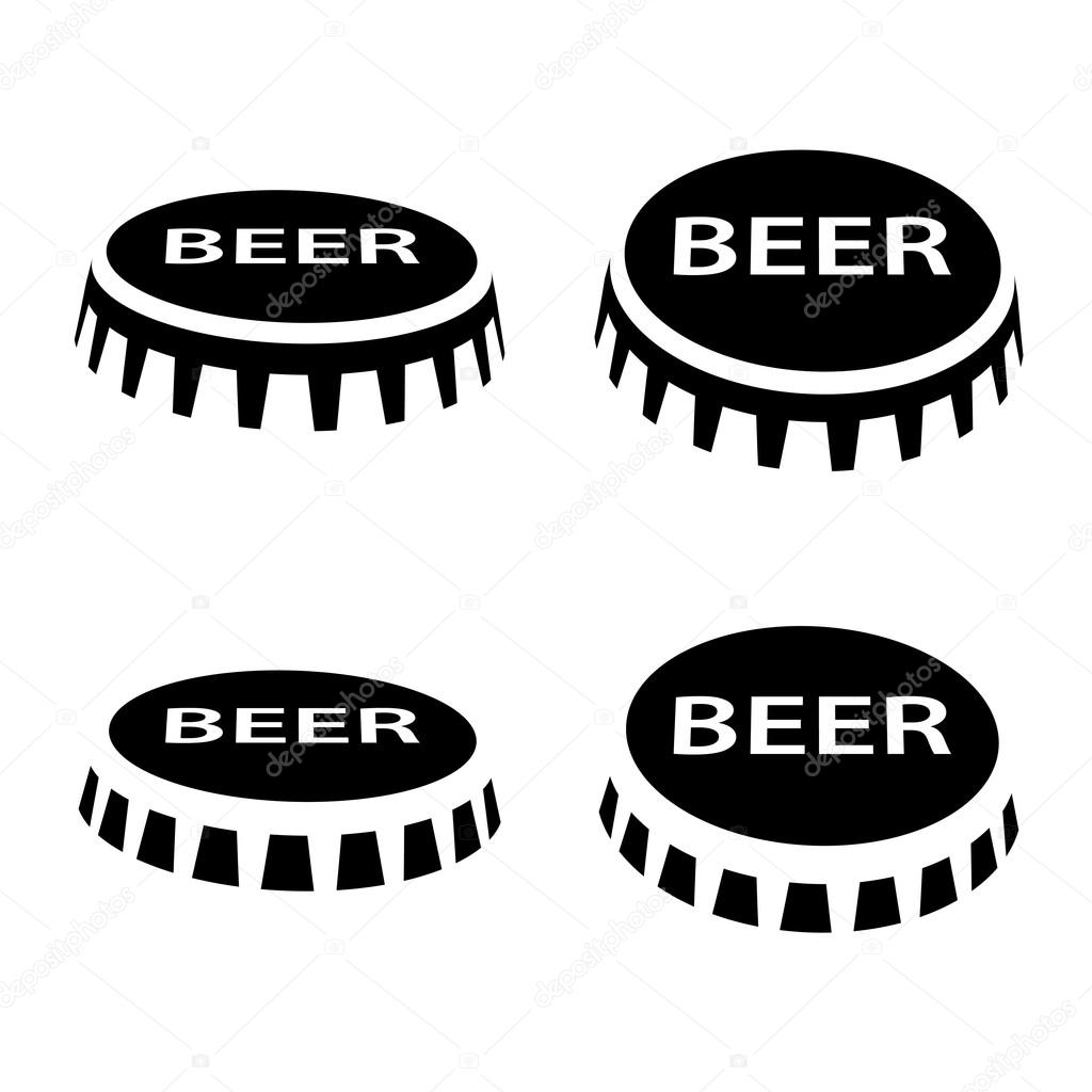 beer bottle cap black symbol
