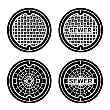 manhole sewer cover black symbol clipart