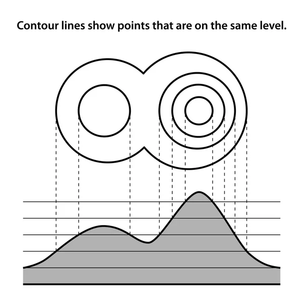 Topografisk karta behandlingen svart diagram — Stock vektor