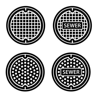 manhole sewer cover black symbol clipart