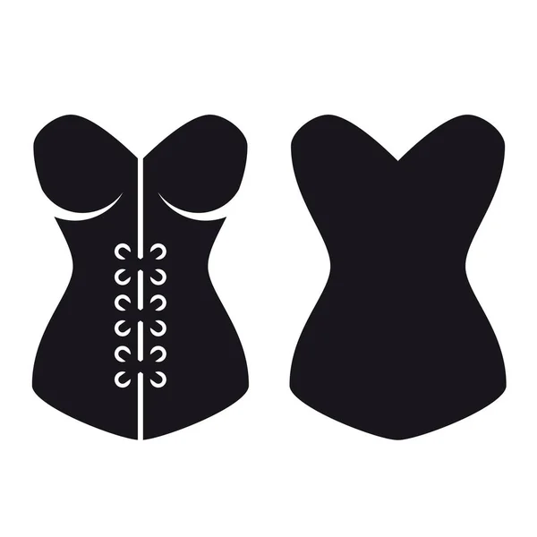 Women corset silhouette — Stock Vector