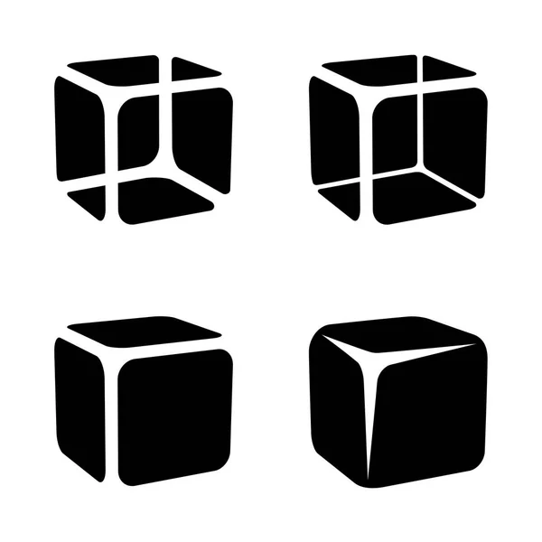 Eiswürfel schwarze Symbole — Stockvektor