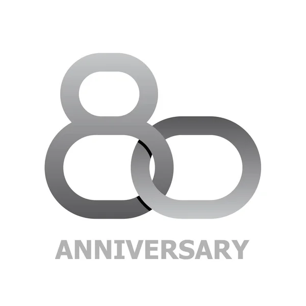 80 años símbolo de aniversario — Vector de stock