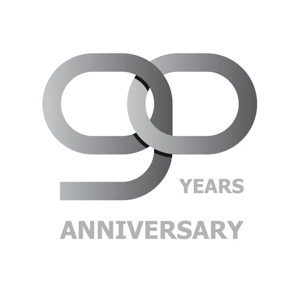 90 años símbolo de aniversario — Vector de stock