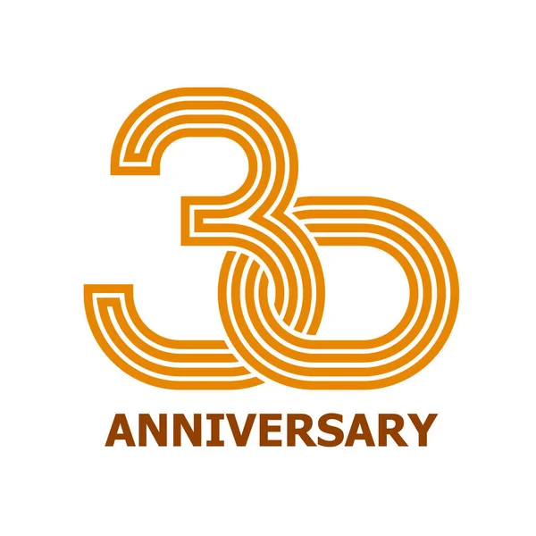 30 jaar verjaardag symbool — Stockvector