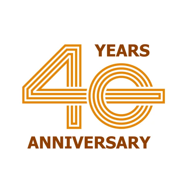 40 years anniversary symbol — Stock Vector