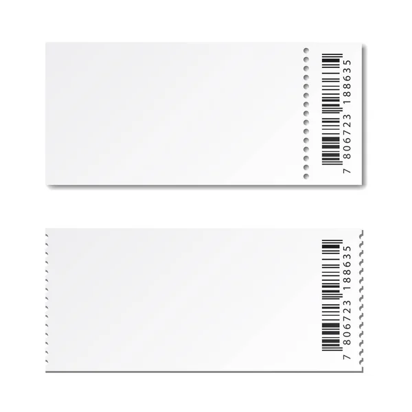 Leeres weißes Papierticket — Stockvektor