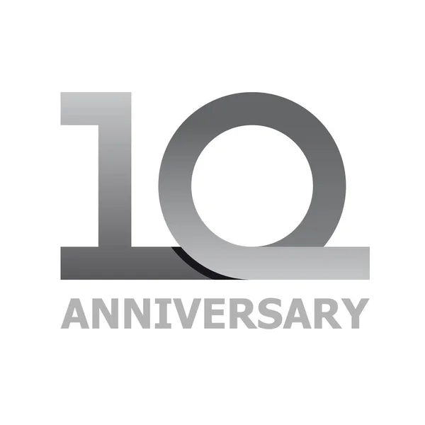 Número de aniversário de 10 anos — Vetor de Stock